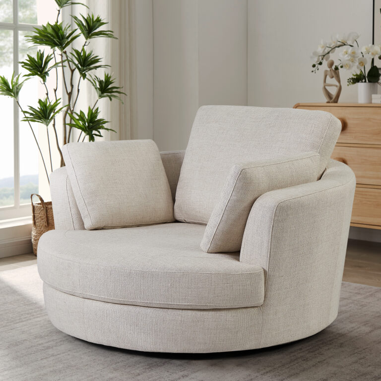 Cuddle Swivel Chair, Round Swivel Accent Chair - Loungely