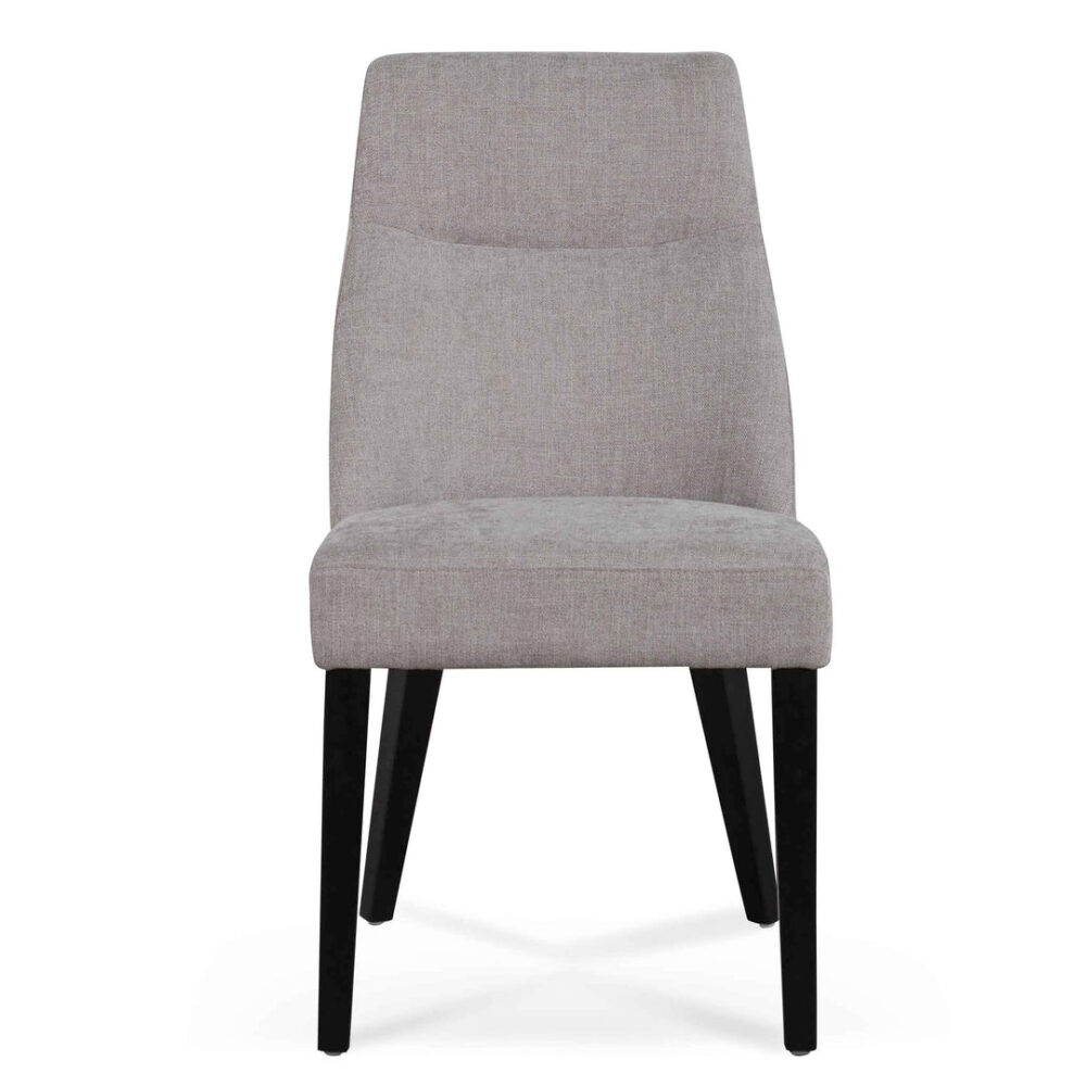 Rivera Fabric Dining Chair - Oyster Beige - Black Legs - Last One - Image 2