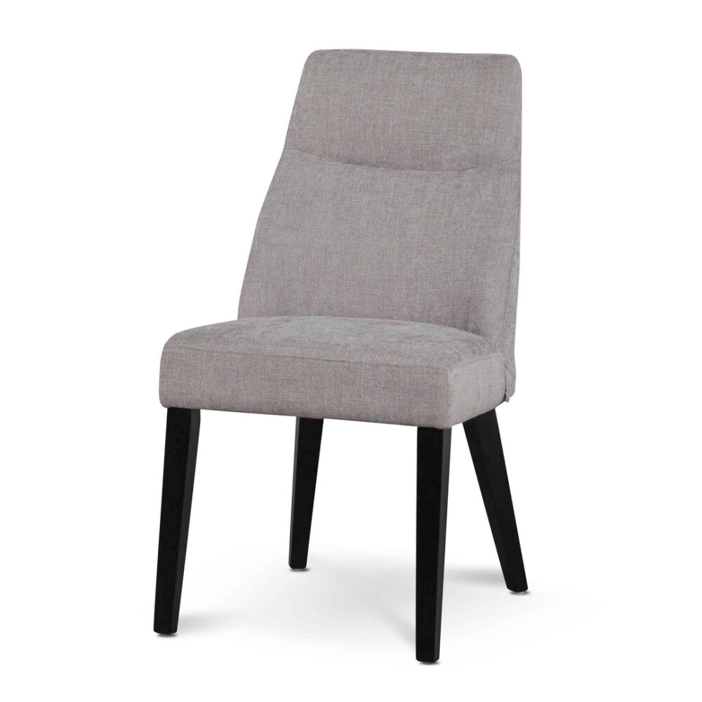 Rivera Fabric Dining Chair - Oyster Beige - Black Legs - Last One