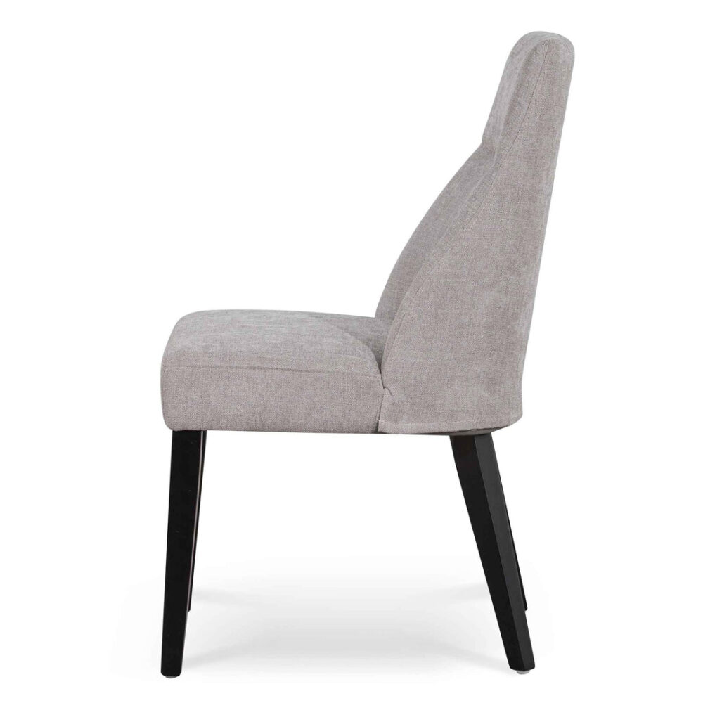 Rivera Fabric Dining Chair - Oyster Beige - Black Legs - Last One - Image 3