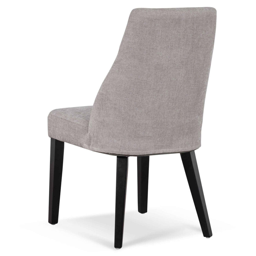 Rivera Fabric Dining Chair - Oyster Beige - Black Legs - Last One - Image 4