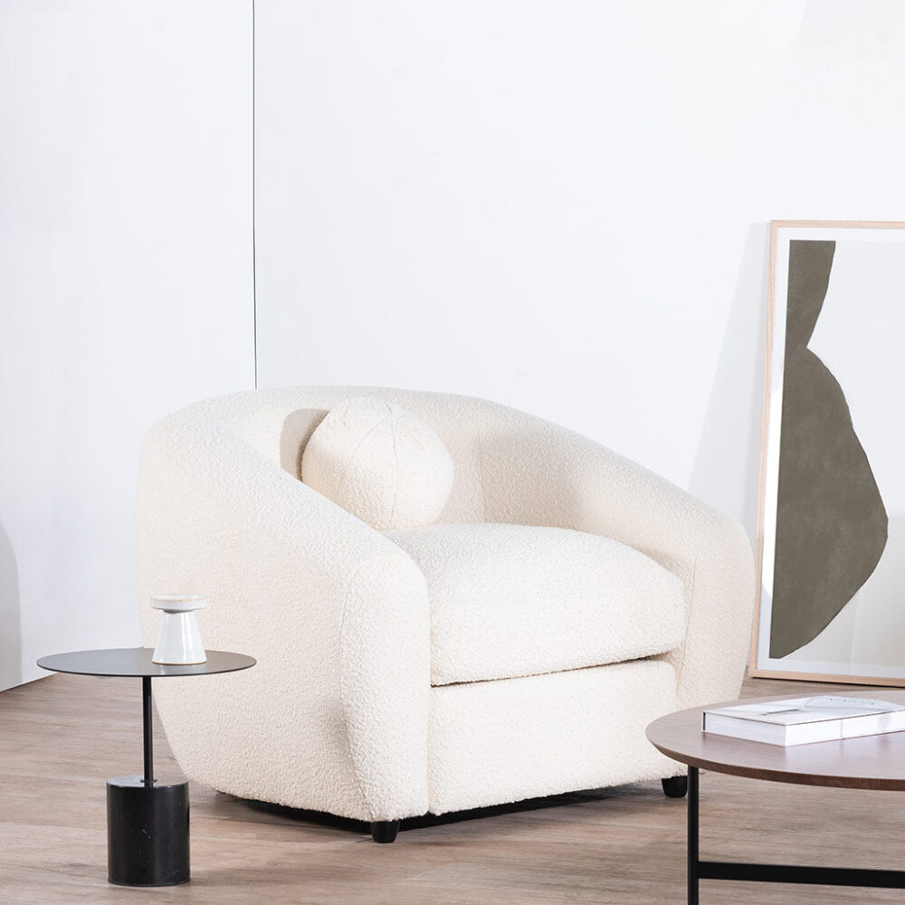 Hurst Armchair - Ivory White Boucle - Image 2