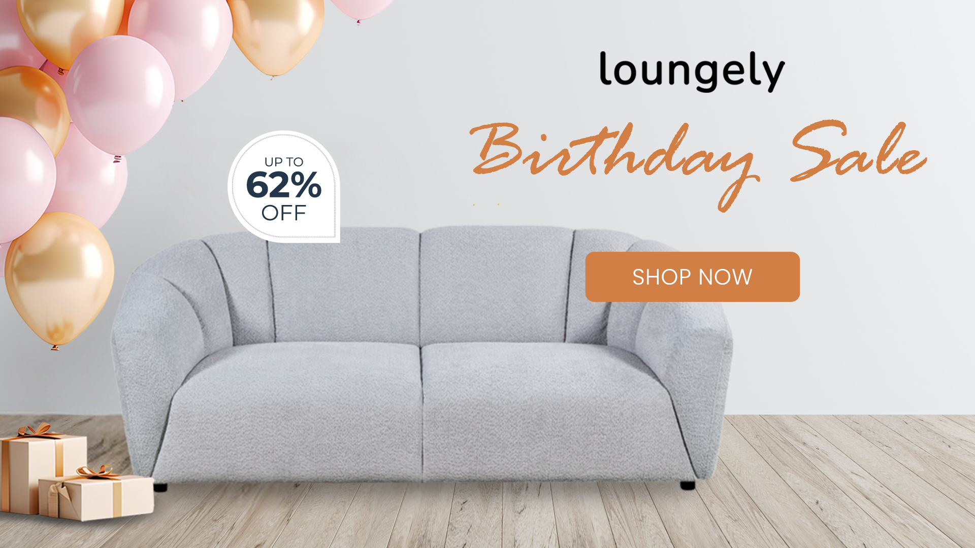 Loungely Birthday Sale - Ador 3 Seat Fabric Sofa