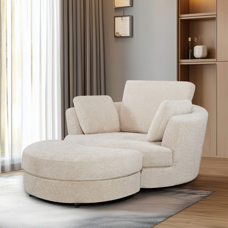 Cuddle Swivel Chair & Ottoman